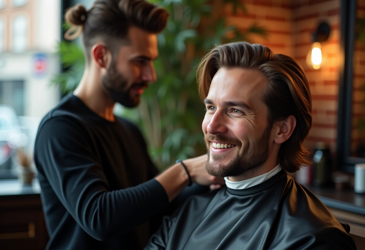 renaissance rétro coupe de cheveux longue homme