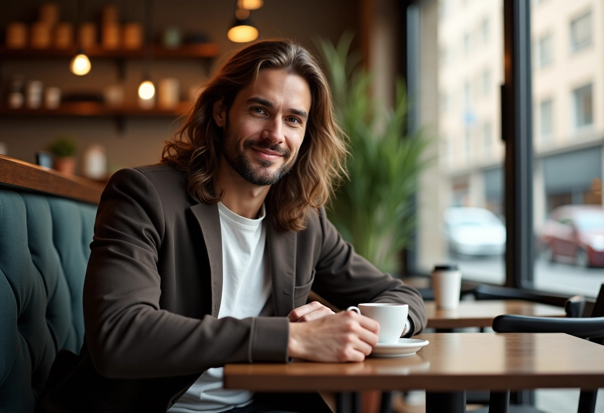 homme cheveux longs